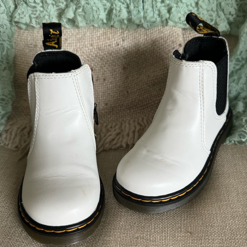New White Leather Chelsea Dr Martens